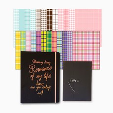 아이씨엘디자인 A5 메모리 양장 6공 다이어리, 블랙, 1개