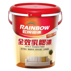 RAINBOW 虹牌油漆 全效乳膠漆, 自然無味/無毒環保/長效抗菌/塗膜細緻, 玫瑰白, 1桶