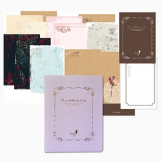 아이씨엘디자인 빈티지로망스 A5 양장 6공 다이어리, 라벤다, 1개