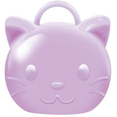 bab 培寶 萌萌猫奶嘴收納盒 附掛勾 可愛造型, 紫色, 1個