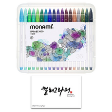 Monami Plus 滾珠 3000 36 種 + 書法墊 60p 套裝, 混合顏色, 1套