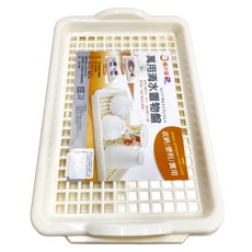 MIKA HOUSE 橘之屋 萬用滴水置物盤 (含底座) Set 2個, 瀝水盤/解凍盤/托物盤, 21.7 x 35 x 3.5cm, 1組, 白色