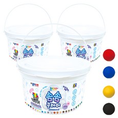 종이나라 솜솜클레이 350g + 컬러매직 40g 솜솜클레이 세트, 흰색, 검정, 빨강, 노랑, 파랑, 3세트