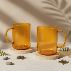 리빙메이트 트라이탄컵 손잡이형 410ml, 엠버, 2개