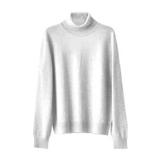 CARET 女款美麗諾羊毛高領毛衣 - 優質羊毛 柔軟舒適, S, 淺灰色