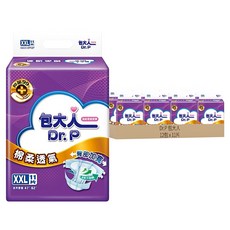 Dr.P 包大人 棉柔透氣 黏貼型成人紙尿褲 6包裝, XXL 腰圍47~62吋, 11片, 12包