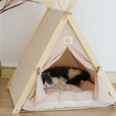 寵物三角帳篷 睡窩, 米色, 1個