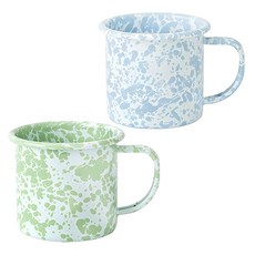 크로우캐년홈 D11 마블 머그컵 340ml 2p, 민트, 베이비블루마블, 1세트