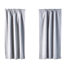 HOLA 和樂家居 三明治遮光條紋緹花半腰窗簾, 卵石灰