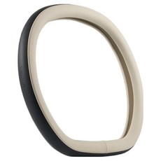 벤딕트 차량용 투톤 핸들 커버 타공 더블 D컷 순정형, 코튼베이지+ 블랙