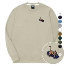 옥스타 남녀공용 보드냥 자수 특양면 맨투맨 3SSP002