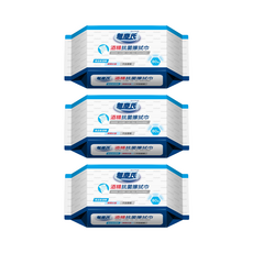 無塵氏 酒精抗菌擦拭巾, 80張, 居家清潔適用, 3包