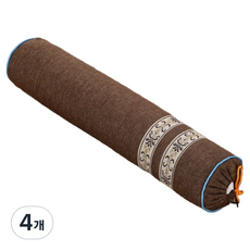 숨에르 원통 메밀 목베개, 브라운, 4개