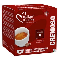 ItalianCoffee Dolce Gusto咖啡機適用Cremoso咖啡膠囊, 7g, 16顆, 1盒