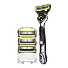 Gillette 吉列 ProShield 鋒護黃色動力刮鬍刀組 刀架 + 4刀頭, 1組, 1組
