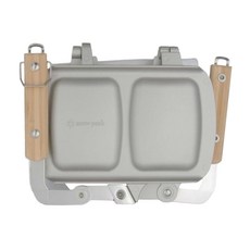 snow peak 雪諾必克 折疊式三明治烤盤, 木色 + 銀色, 1個