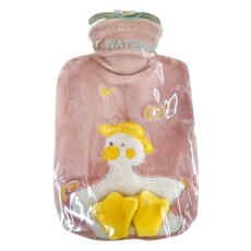 PVC注水防爆鴨鴨熱水袋 500ml 雙面溫感 持久保溫 細膩毛絨外套, 1個