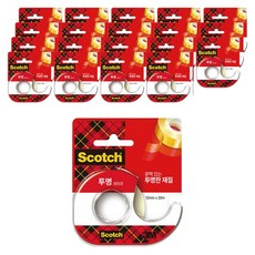 쓰리엠 스카치 투명테이프 522D 디스펜서 12mm x 20m, 20개
