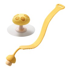 卡通蘑菇馬桶掀蓋器 + 提蓋, 黃色