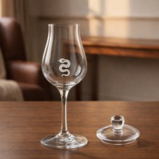 크로스노 아방가르드 위스키 테이스팅 글래스 12간지 컬렉션 6 뱀의 해 125ml + 마텐더 유리캡 세트, 1세트