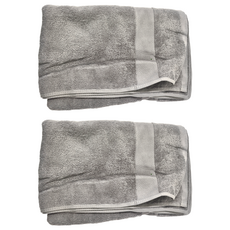 純棉浴巾 140cm長 x 70cm寬 約400g, 銀河灰, 2條