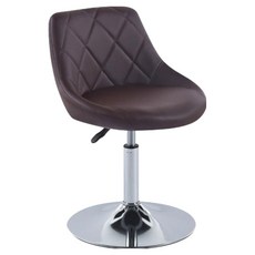 E-home Luke 路克 菱格紋PU皮面可調式多功能圓盤椅, 棕色, 1個