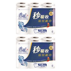 春風 秒吸收廚房紙巾 120張, 6捲, 2組