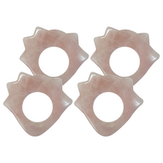 粉晶刮痧板, 4個, 戒指(BR6-7)