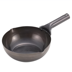 PEARL LIFE 珍珠金屬 鐵職人系列 深醬料鍋 IH適用 日本製 HB-1045, 22cm, 黑色, 1個