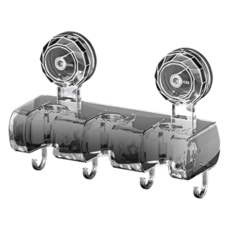 上手家居 三格吸盤式拖把架 拖把夾/拖把掛鉤/掃把收納/拖把掛架, 透黑, 1個