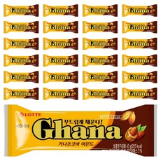 LOTTE 樂天 Ghana 加納 巧克力杏仁棒, 43g, 25條