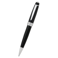 CROSS 高仕 Bailey 原子筆 AT0452-7, 多槽鍍鉻中心環，深切雕刻, 黑色, 1支