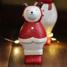 T-Lab. 聖誕限定 北極熊馴鹿 擺飾, 木質, 4.2 x 3.7 x 8.8cm, 1個