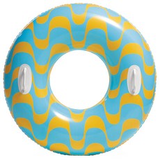 INTEX 旋風帶雙握把游泳圈 直徑91cm, 顏色隨機, 1個