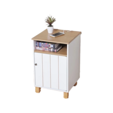 古木調客廳床頭櫃路由器收納櫃 40 x 40 x 63 cm 手機充電、網路設備, 1個