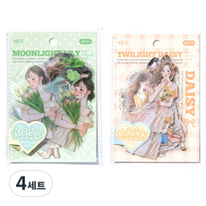 OLIVEPARTY 華爾滋少女感性復古人物貼紙30入組, 雛菊, 百合, 4套