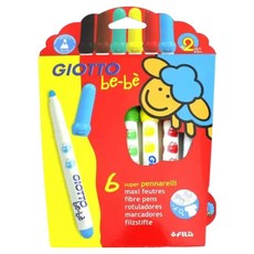 GIOTTO be-be 可洗式寶寶彩色筆, 6色, 頂級墨水, 1盒, 225g