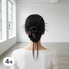 알럽홈 헤어 로우번 집게형 가발 L265-0057B, 블랙, 4개