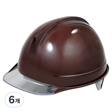 동명 건설현장 공사장 머리보호 투구형 투명창 안전모 DMS-D-3002(AM-831), 브라운, 6개