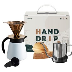 KALDIN 鈦塗層手沖咖啡保溫壺組合T3, 白色
