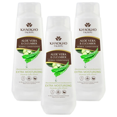 KHAOKHO TALAYPU 考柯萃 雙草本柔順潤髮乳 蘆薈 小黃瓜 深層保濕 適用所有髮質, 330ml, 3瓶