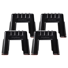 livinbox CH-28小櫃椅, 櫃造型設計凹凸結構, 加大腳踏補強防滑, 345 x 345 x 280mm, 黑色, 4個