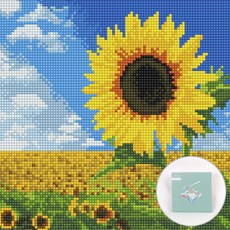 ARTJOY DIY鑽石畫 帆布款25*25cm 向日葵田 1組, 向日葵花田, 1套