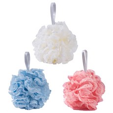 일상마스터 버블러블 샤워볼 3종 세트, 핑크, 화이트, 블루, 1세트