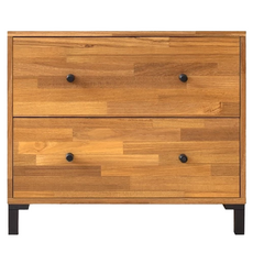 HOPMA 合馬家具 工業風二抽斗櫃 拼板柚木 602 x 401 x 518mm 17kg, PC-B-IN205PTK-T, 2個