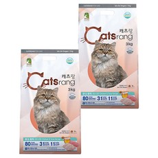 캐츠랑 전연령 고양이 건식사료, 닭+참치, 3kg, 2개