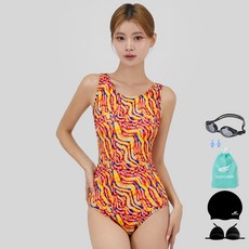 aquatica 女性室內泳衣 AQA1656 + 一般泳鏡 + 矽膠泳帽 + 耳塞 + 防水袋套組