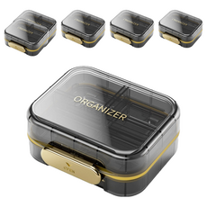 Lead home 7day 便攜式一週藥盒 黑色, 6個