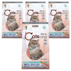 캐츠랑 전연령 고양이 건식사료, 닭+참치, 3kg, 4개