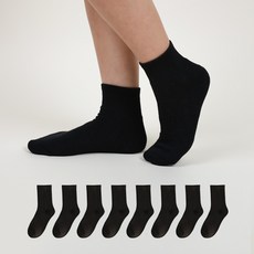 Goldman Socks 女款運動高級雙層底束帶中筒襪 8雙, 黑色